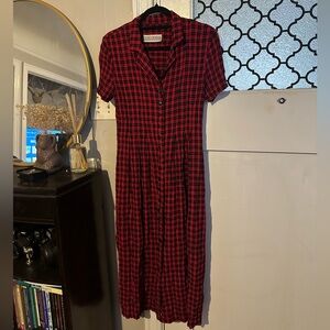 Vintage Plaid Red Dress